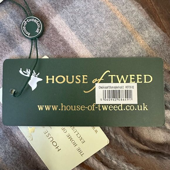 NWT HOUSE OF TWEED Scotland Multicolor Plaid Rectangle Scarf Fringes Unisex - Picture 5 of 8